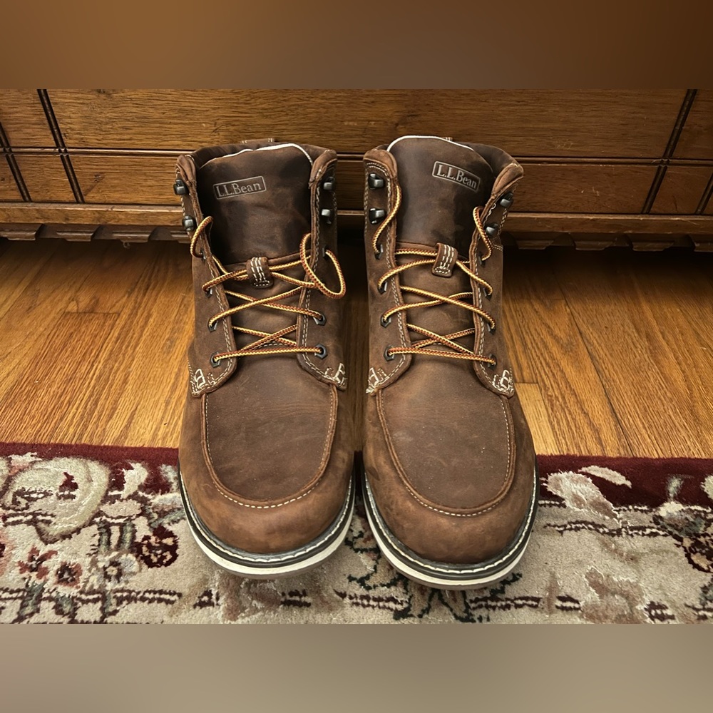 LL Bean Stonington Moc-Toe Boots, Size 13 Wide. Like new condition